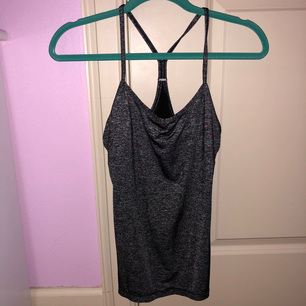 Grey lululemon power y tank
